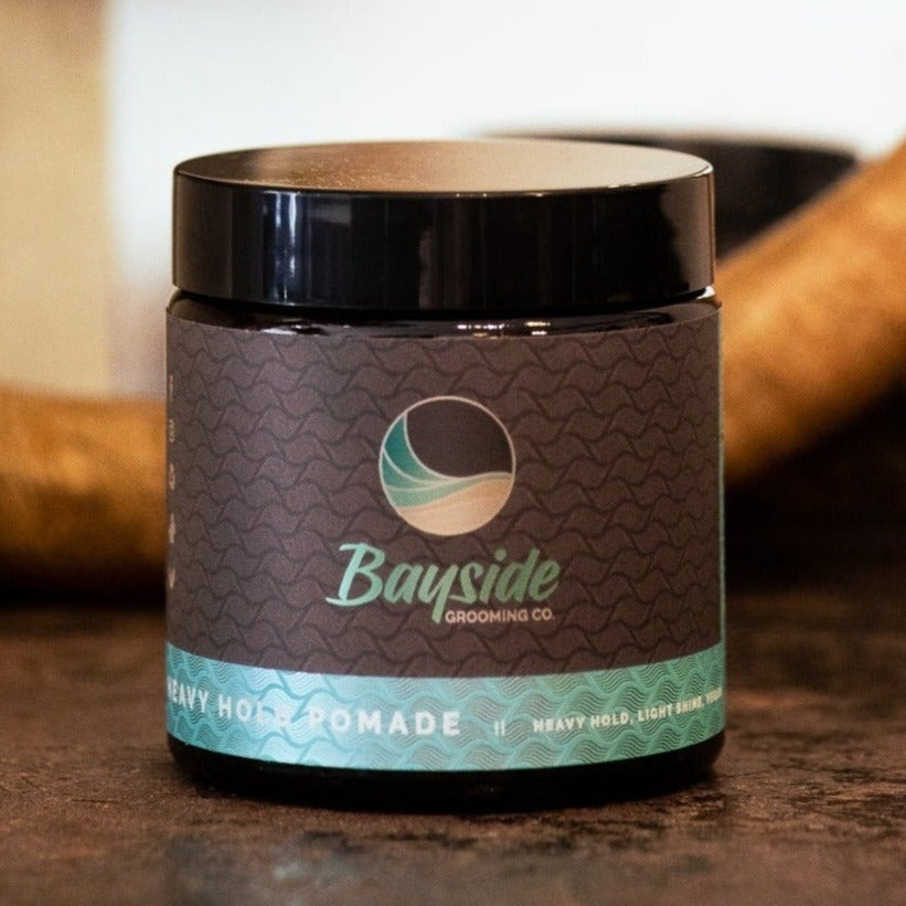 Hair Styling For Men. Bayside Grooming Co. Heavy Hold Pomade
